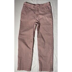 Loft Womens Straight Leg Ankle Pants Pink Pockets Size 6